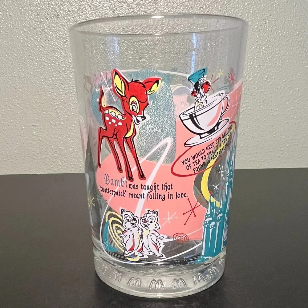 Vtg McDONALD'S Walt Disney World 100 YEARS OF MAGIC Pinocchio Glass Tumbler